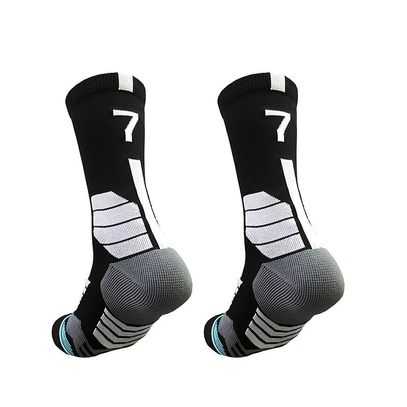 Elite Basketball Socken Männer Compression Radfahren Socken Mit Anzahl Männer Handtuch Bottom Außen Sport männer socken: Number 7