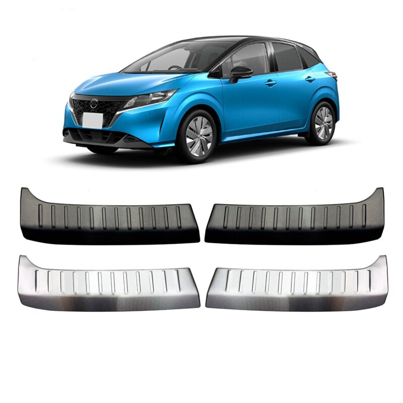 Car Rear Bumper Built-in Rear Guard Trunk Anti-Scratch Guard Car Accessories for Nissan Note E13: black