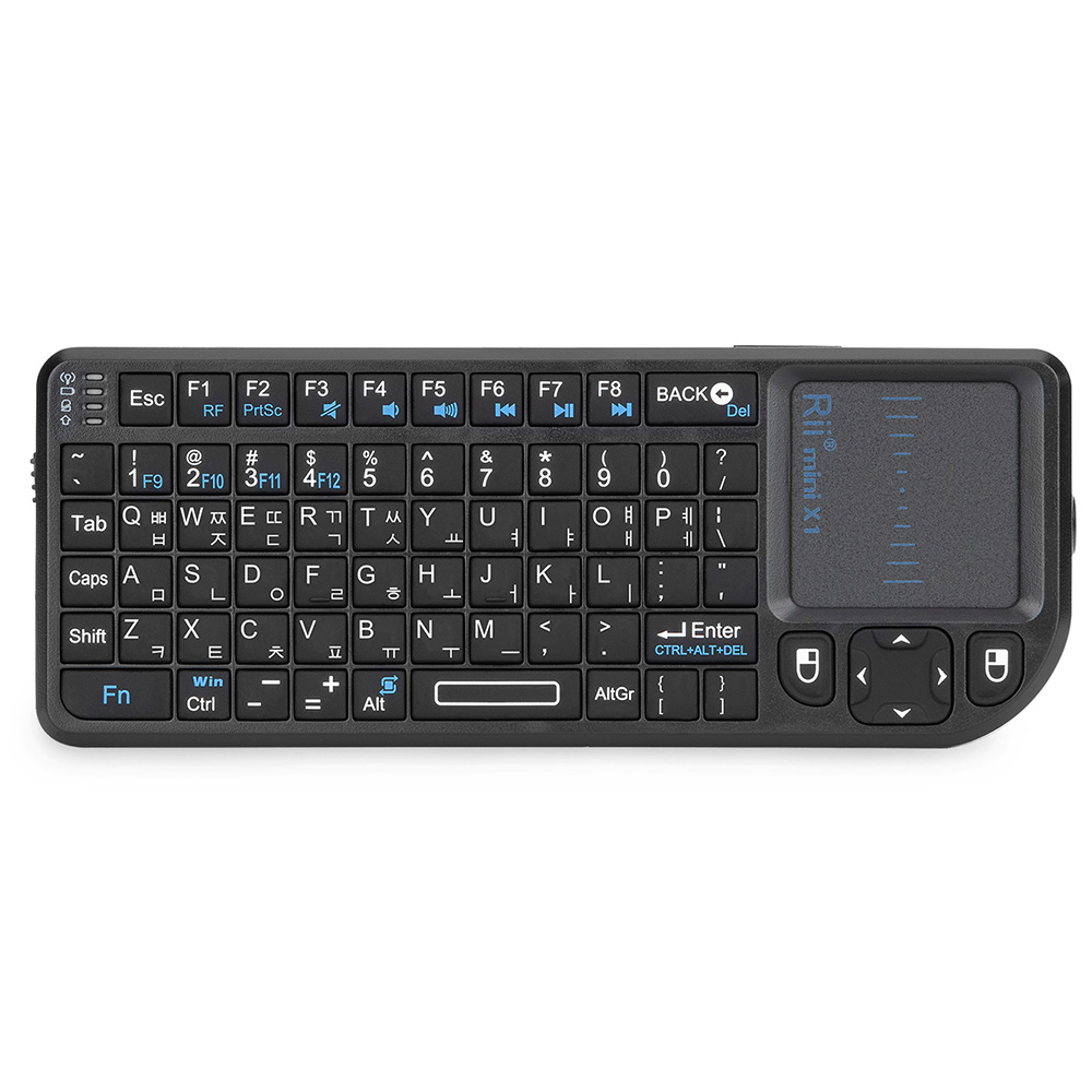 Rii X1 2.4GHz Mini Wireless Keyboard English/ES/FR Keyboards with TouchPad for Android TV Box/PC/Laptop: Navy Blue