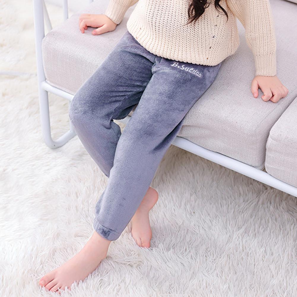 Børn dreng pige pyjamasbukser komfort blød broderi koreansk dejlig populær flannel tøj solid komfort tøj