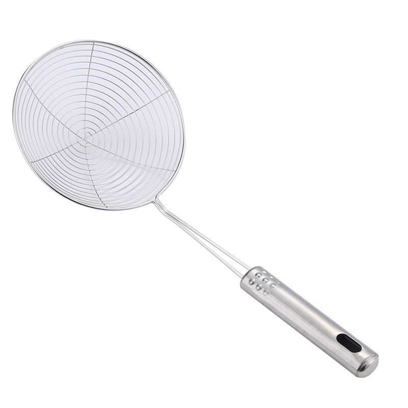 Solid Stainless Steel Spider Strainer Skimmer Ladle for Cooking and Frying, Kitchen Utensils Wire Strainer Pasta Strainer Spoon