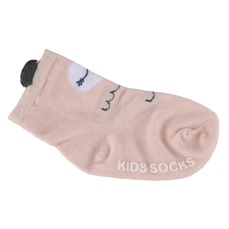 Babymeisjes Katoenen Sokken - Cartoon Print - Antislip - Roze - S(0-2 Jaar)