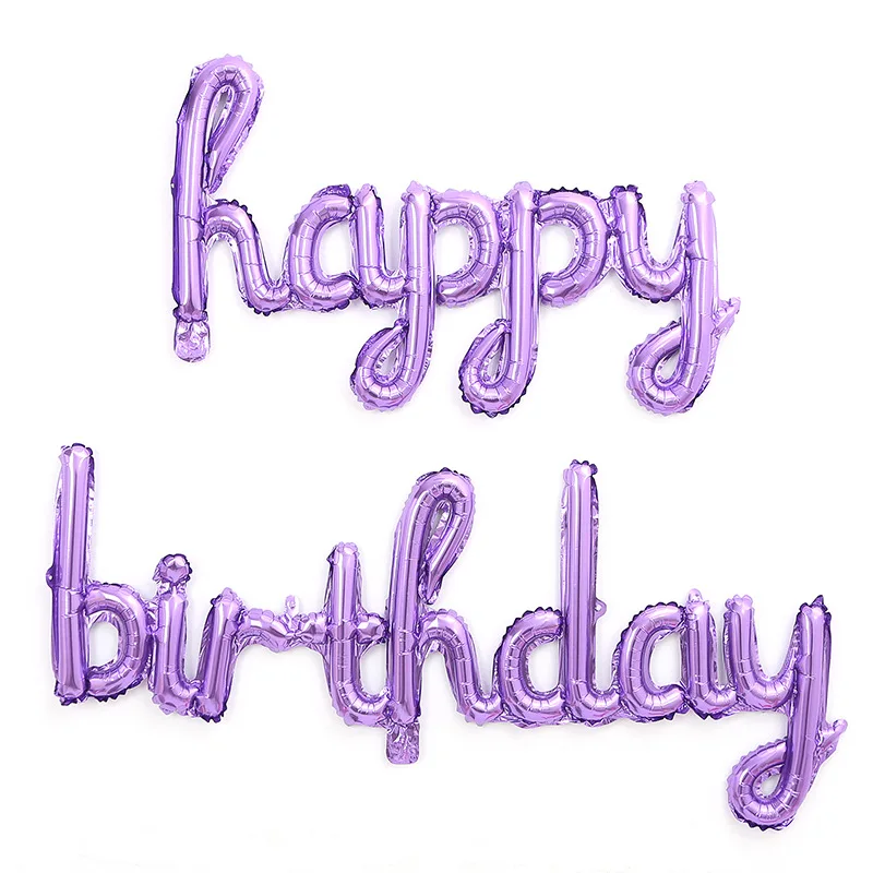 1pc Alles Gute Zum Geburtstag Englisch Aluminium Film Ballon kinder Party Szene Ornament Geburtstag Dekoration Party Dekoration: Lila