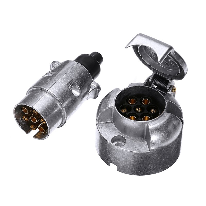 Car Truck Motor Trailer Towing Accessories 12V 7 Pin Aluminium Trailer Connector Towing Plug Socket with Fittings