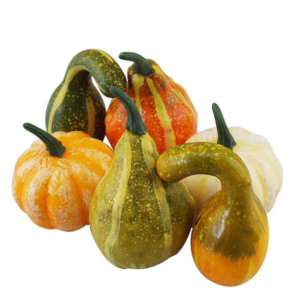 6/12/16 pz Decorativa di Zucche di Halloween Zucche Ornamentali Da schiacciare e Zucca per la Decorazione di Halloween citrouille blanche BDF: 12pezzi