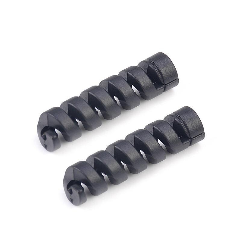 2 stuks universele kabelbeschermers voor telefoon, usb-oplaadkabelbescherming, anti-breuk beschermhoes, oortelefoonsnoeropwinder, kabelorganizer: Zwart