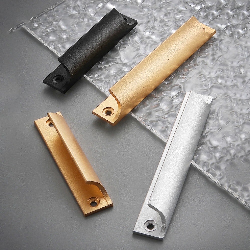 90/120Mm Aluminium Deurklink Push-Pull Ponsen Gaten Zichtbaar Handvat Openslaande Raam Schuifraam Handvat Hardware