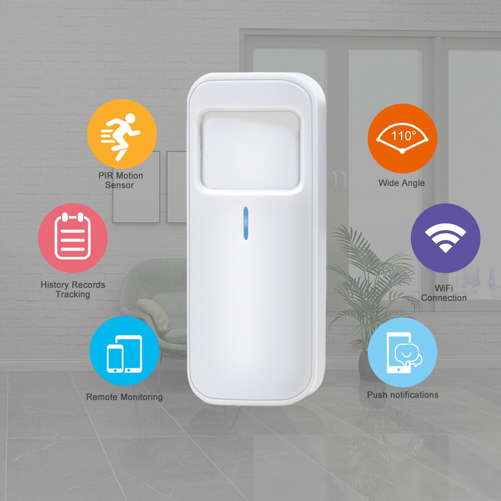 Tuya Smart Motion Sensor WiFi Pir Detector Infrared Movement Detection Alarm Smart Life APP Realtime Monitoring No Hub Required