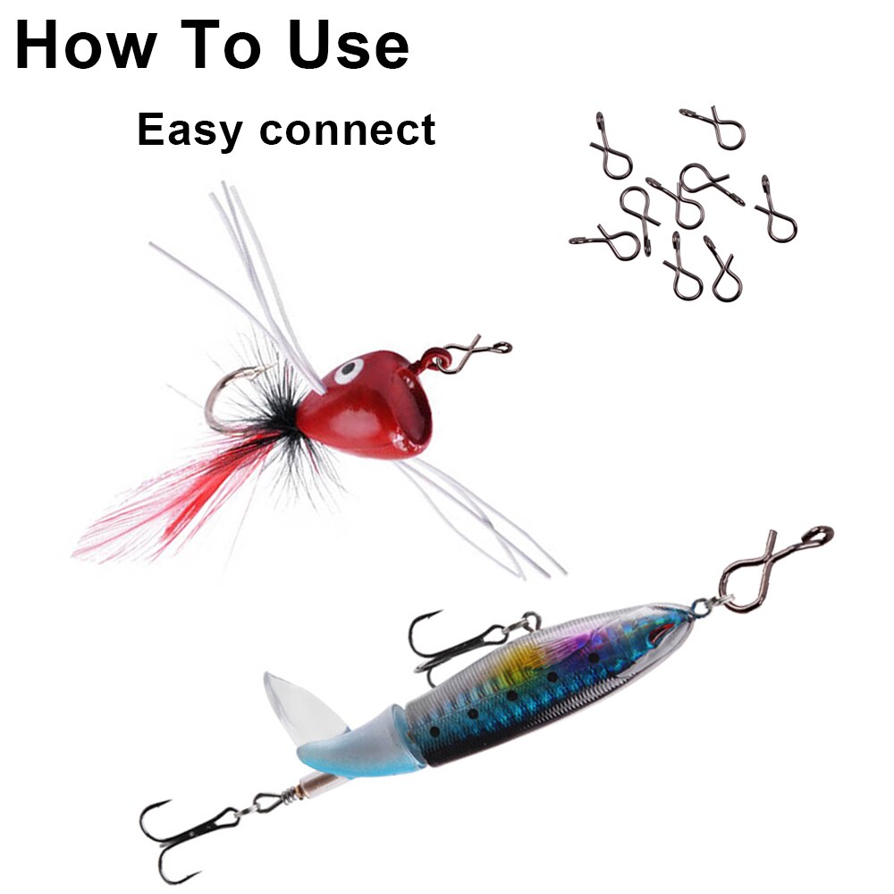 100/50 Stuks Rvs Vliegvissen Snap Quick Change Snelle Clip Voor Vliegende Haak Jig Aas Lock connector Visgerei