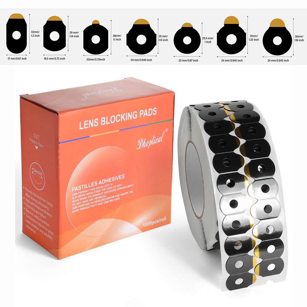 1000 stück hochklebende, rutschfeste, hydrophobe pc-linsenblockierpads zum schutz optischer linsen, linsenschleifzubehör