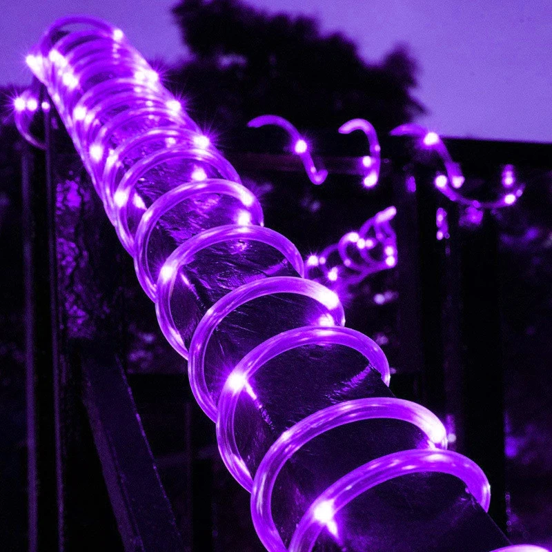 Solcellsdriven led-ljusslinga utomhus vattentät trädgårdsdekoration solcellsremsbelysning älvlampa: Soligt gult / 0-5w