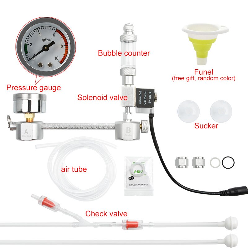NICREW DIY CO2 Reaktor Generator System Bausatz Für Aquarium Panzer Co2 Regler Diffusor Magnet Für Gepflanzt Aquarium Zubehör: Solenoid und uns Stecker