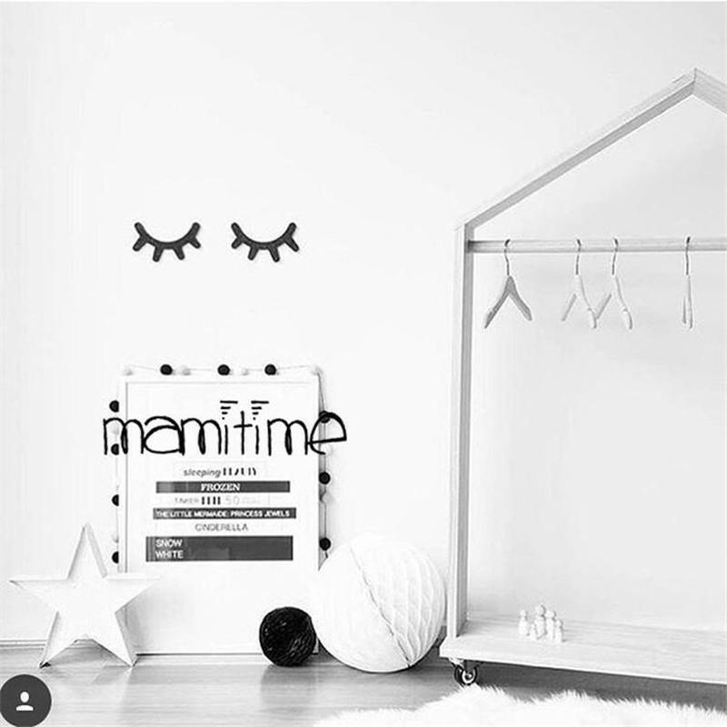 2 stk træ 3d søde øjne øjenvippe mønster wallsticker gør-det-selv børneværelse stue dekoration baby børnehave vægkunst