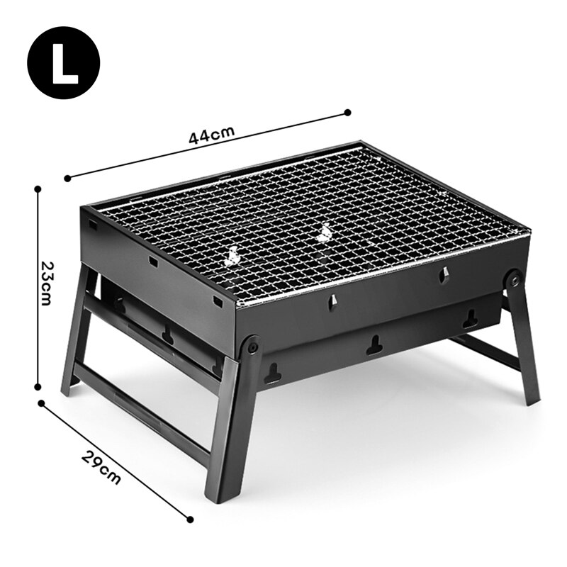 Dikker Opvouwbare Draagbare Bbq Grill Patio Barbecue Kachel Outdoor Camping Picknick Barbecue Compact Houtskool Barbecue Bbq: L