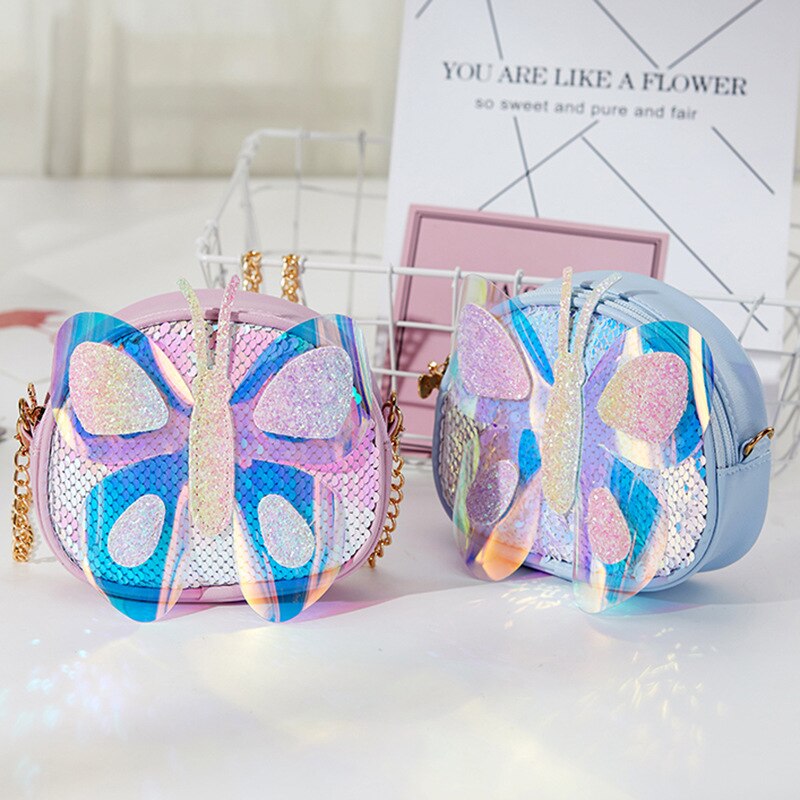 Koreaanse Leuke Kleurrijke Vlinder Kids Crossbody Bag Meisje Peuter Mini Pu Messenger Bags Schoudertas Portemonnee