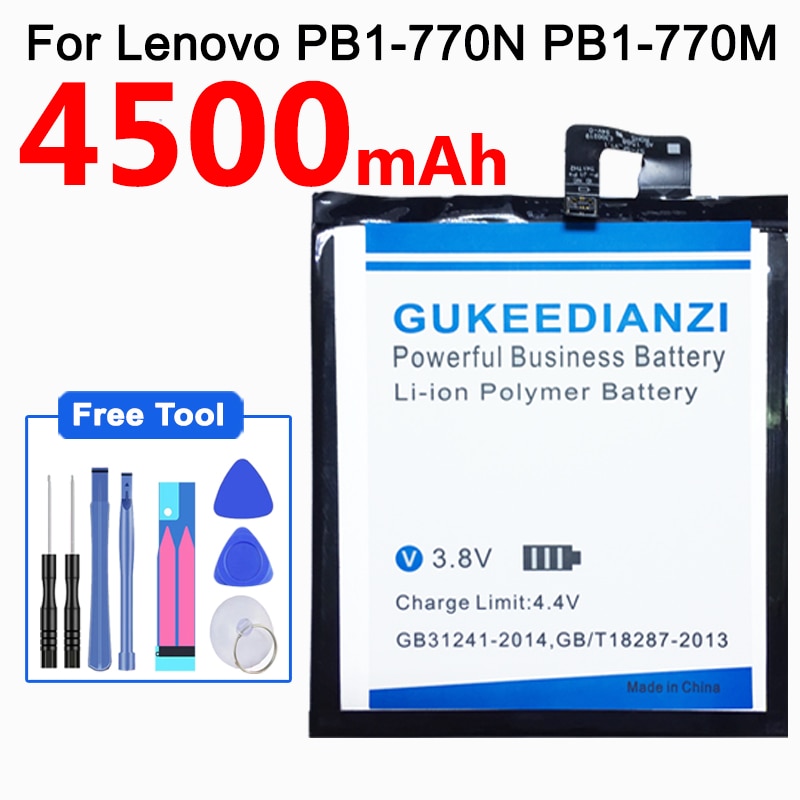 GUKEEDIANZI 4500mAh Mobile Phone Battery - For Lenovo PB1-770N PB1-770M PHAB Plus - Replacement Battery + Tools