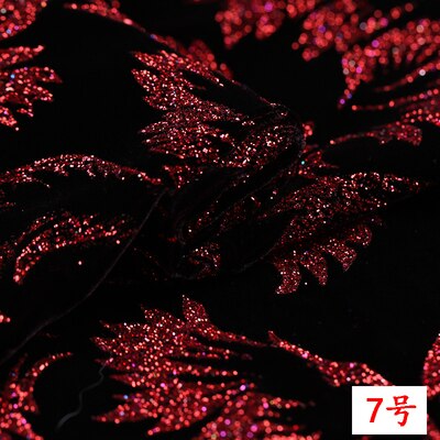 Bronzed natural mulberry silk velvet fabric for dress per meter thickening dress velvet fabric silk cloth material: 7