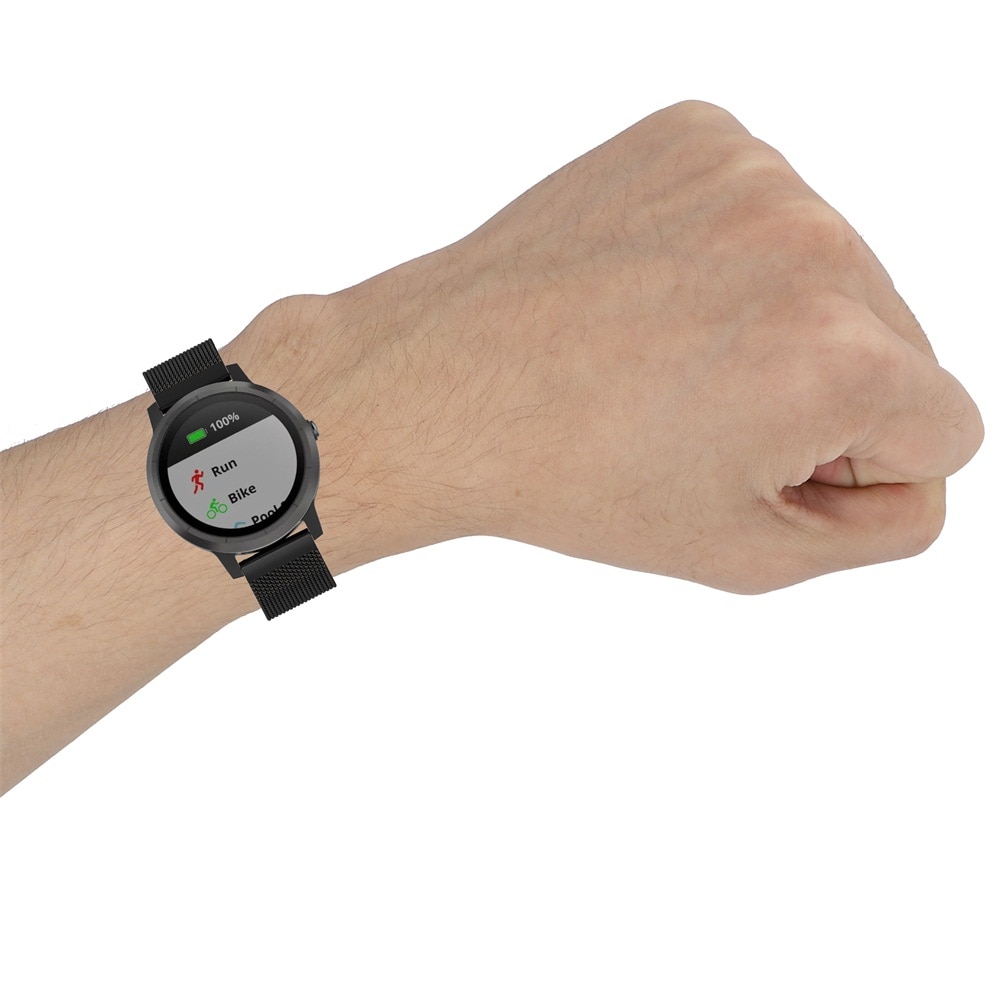 Fifata 20mm 22mm pulseira de relógio para garmin vivoactive 3 4 forerunner 245 245m 645 venu aço inoxidável pulseira de metal