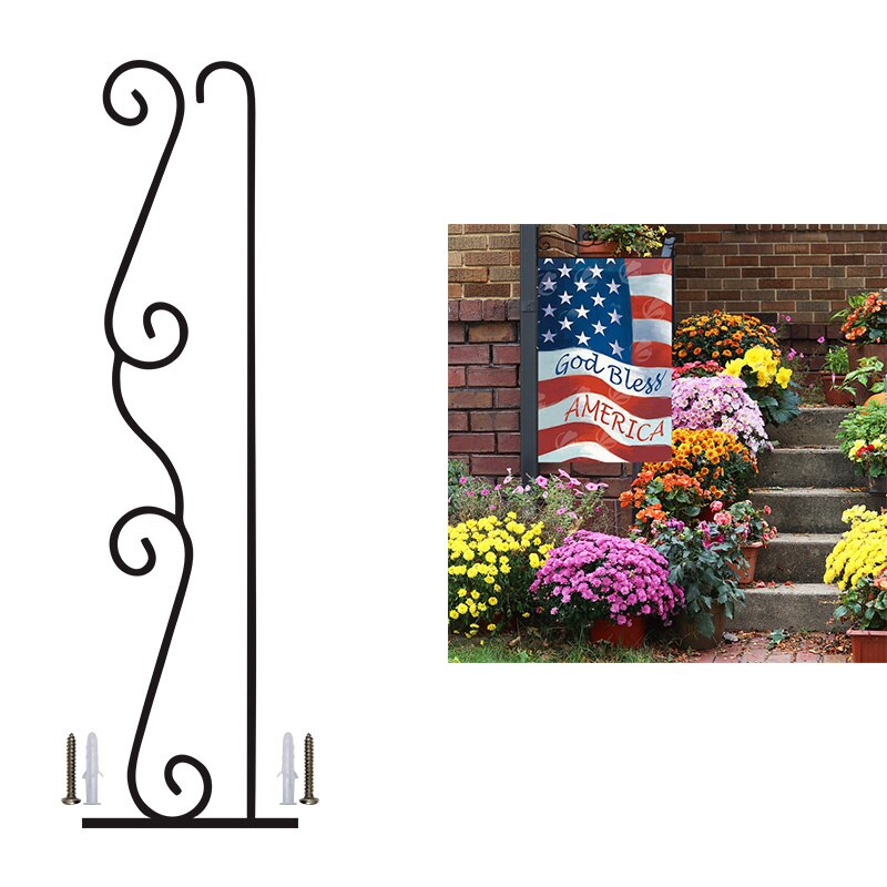 Tuin Vlag Houder Vlag Metalen Muur Hanger Vlaggenmast Banner Accessoires Buiten Binnenplaats Winddicht Amerikaanse Vlag Vlaggenmast #8