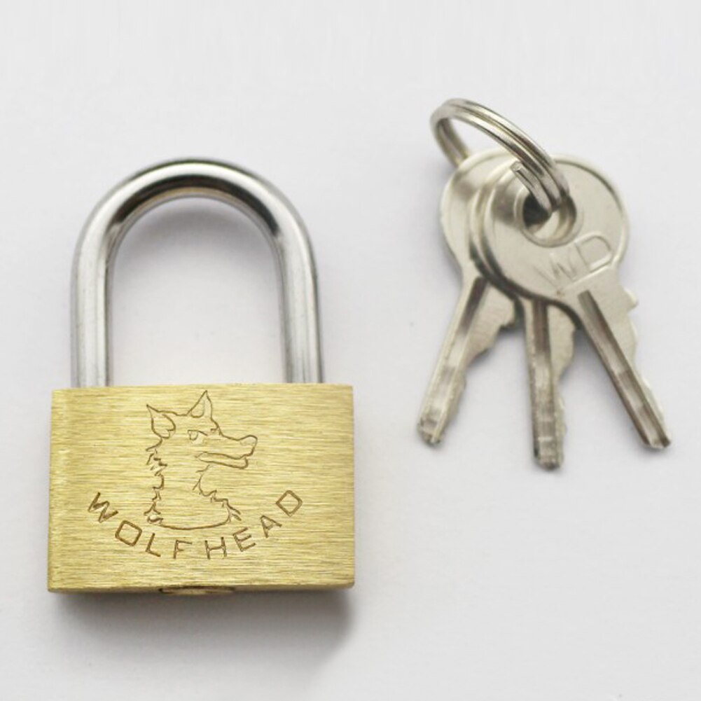 Wolf Dog Copper Padlock Wolf Head Brass Lock Small Locks Door Locks 20mm 25mm 30mm 40mm Not Rust Lock Core Include 3 keys: 25mm