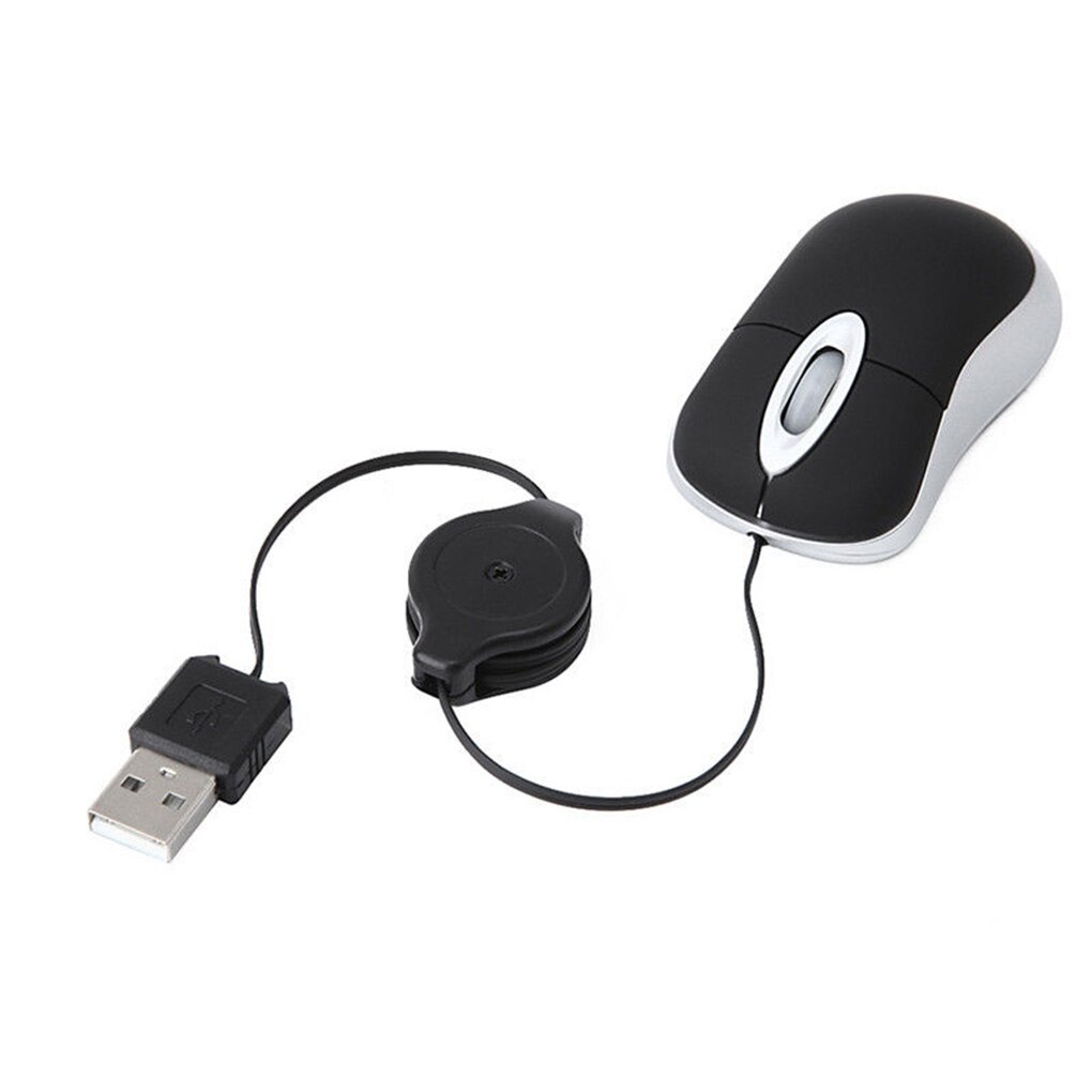 Mini souris optique filaire Portable, câble rétractable USB, souris de jeu d'ordinateur, souris ergonomique pour ordinateur Portable