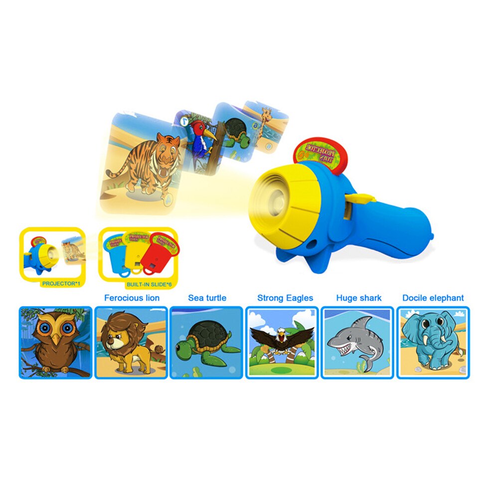 Kids Animal Patroon Projector Zaklamp Zaklamp Speelgoed Slapen Verhaal Onderwijs