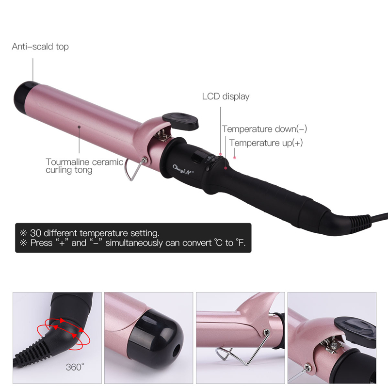 38mm salong hår krølltang hår krøller tryllestav ruller strykejern ptc quick curls waver hår krølltang styling verktøy 21