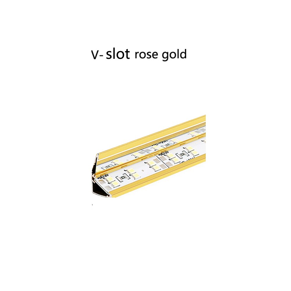 50cm Double Row LED Hard Bar Light Aluminium Rigid Strip Cool White Warm White 12V LED Light Lamp 5PCS: V-slot Rose Gold / Cold White