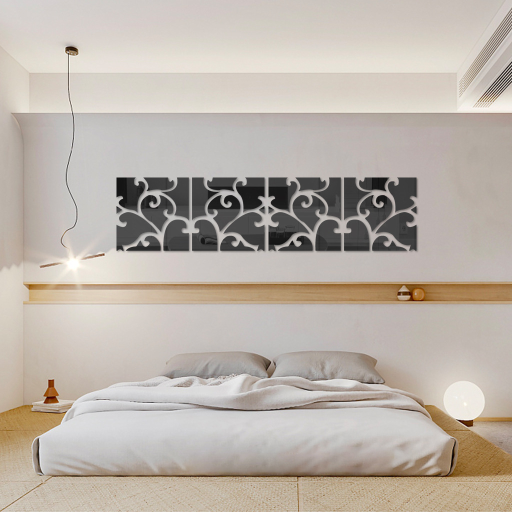 3D Wall Stickers Decorative Removable Mirror Mural Decal Living Home Modern Acrylic Large DIY Wall Sticker