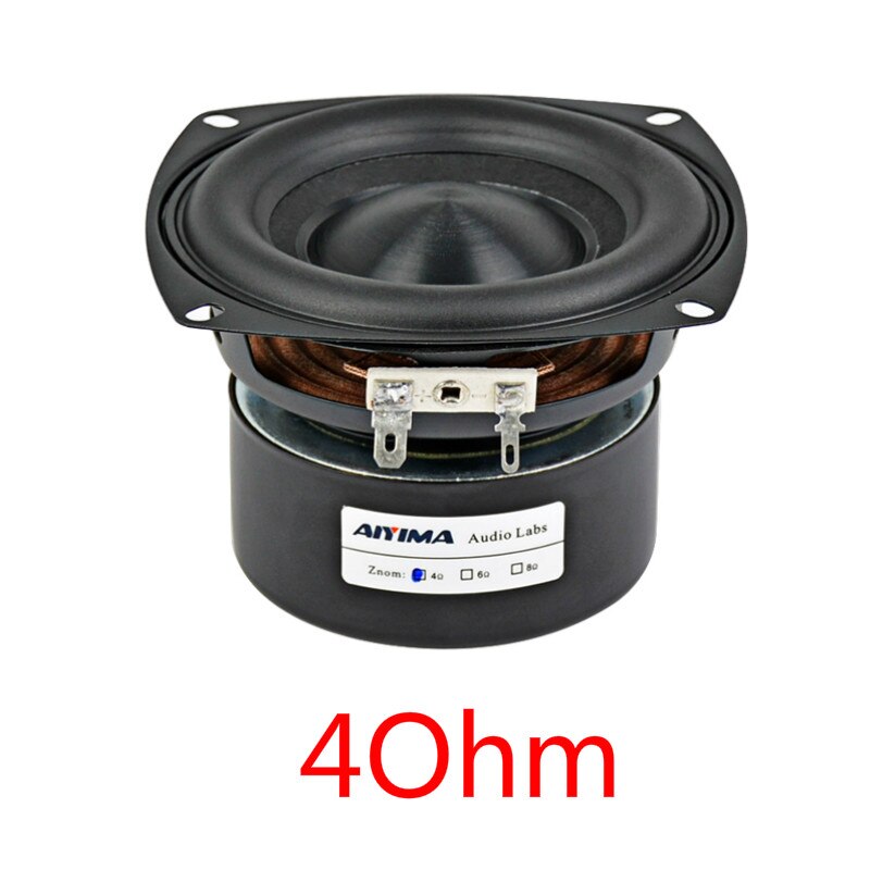 AIYIMA 4Inch Audio Draagbare Speaker 4/8 Ohm 40W Volledige Range Bass Speaker Altavoz Portatil Hifi Stereo Speakers DIY home Theater: Square 4 Ohm