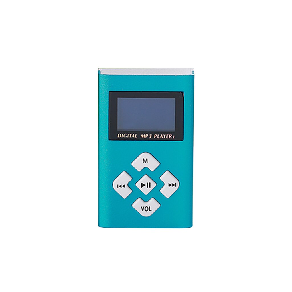 Reproductor de MP3 y Mp3 portátil, con pantalla y botón, de Metal y aluminio: Blue 