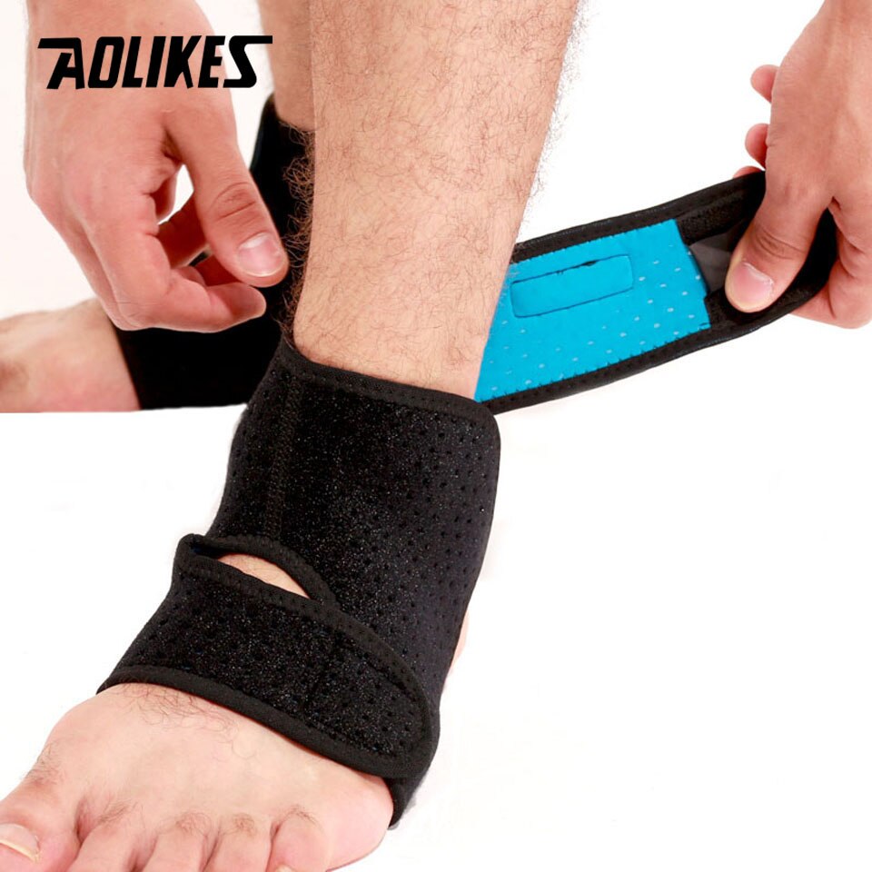 AOLIKES 1PCS Sport Breathable Ankle Brace Protector Adjustable Ankle Support Pad Protection Elastic Brace Guard Support Football