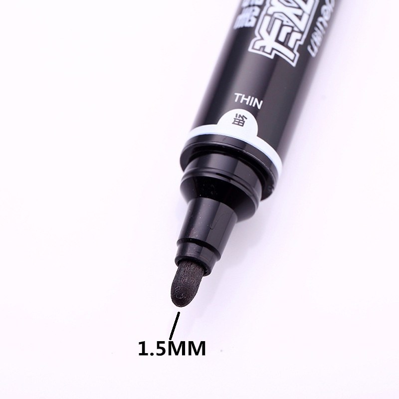 Deli Gekleurde 1.5/6mm Dual Tip Snelle Droge Waterdichte Permanente Olie Marker Pennen CD Stof Banden Sharpie Kunstenaar tekening Schrijven Tool