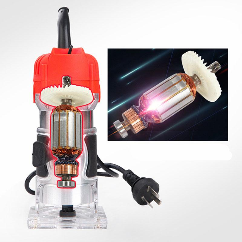 800W 33000 Rpm Houtbewerking Elektrische Trimmer 6.35Mm Hout Frezen Graveren Steken Trimmen Machine Hand Carving Hout Gat Router