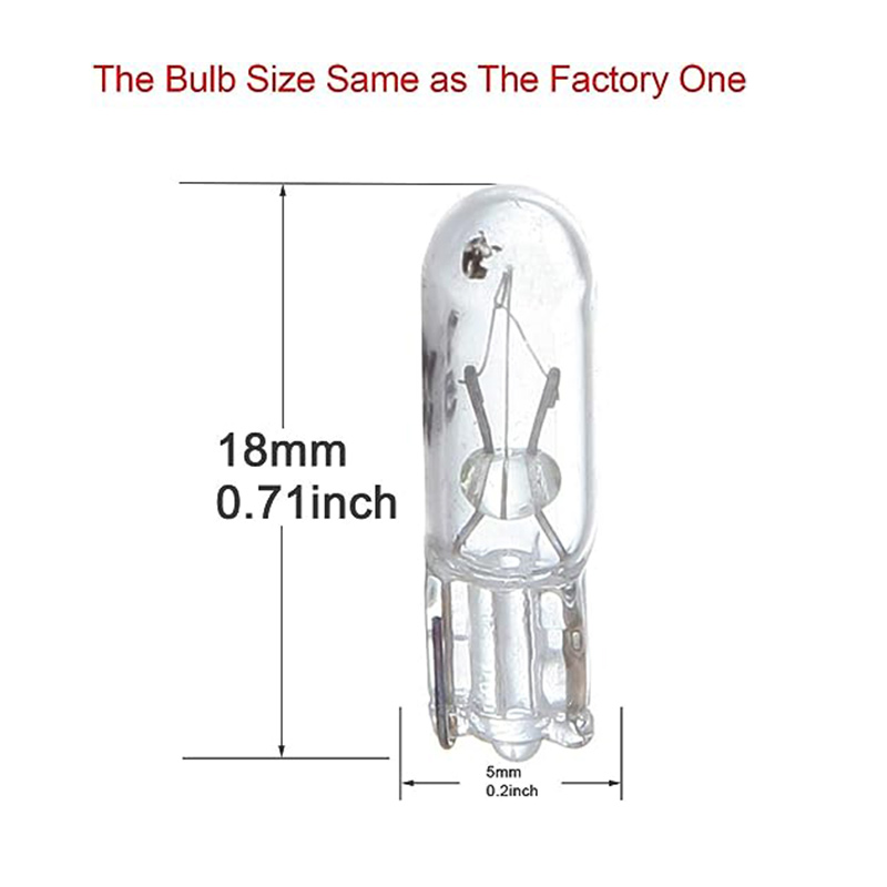10 Uds T5 12v 1,2 w W2W lámpara halógena blanca para coche luces de instrumentos bombilla para tablero luz Interior de coche estilo de coche