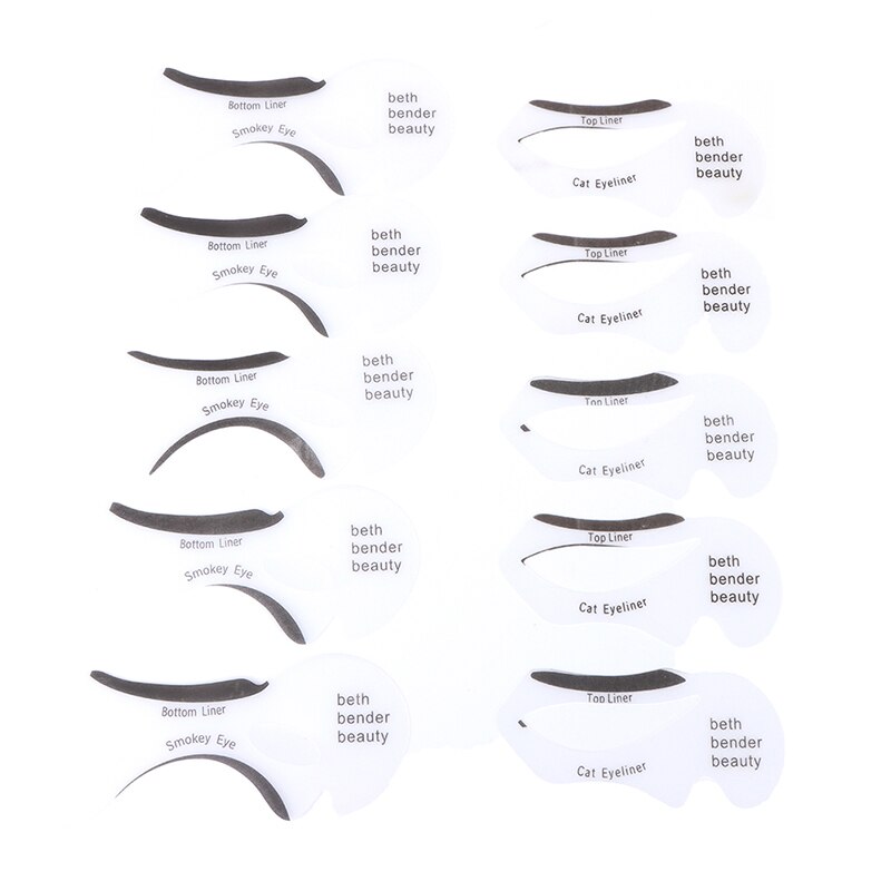 10pcs Eyeliner Stencil Cat Eye Models DIY Eyeliner Template Card Cosmetic Tool