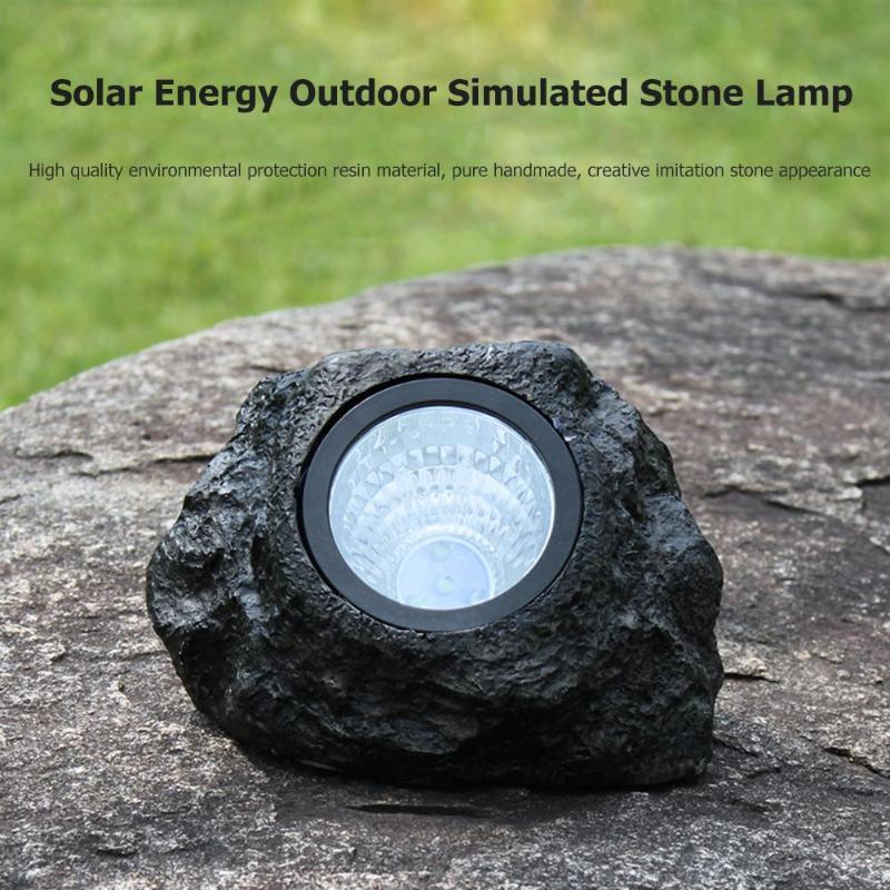 Lámpara de piedra Solar LED al aire libre Luz de jardín Solar forma de piedra impermeable paisaje césped lámpara para Gareden decoración patio camino