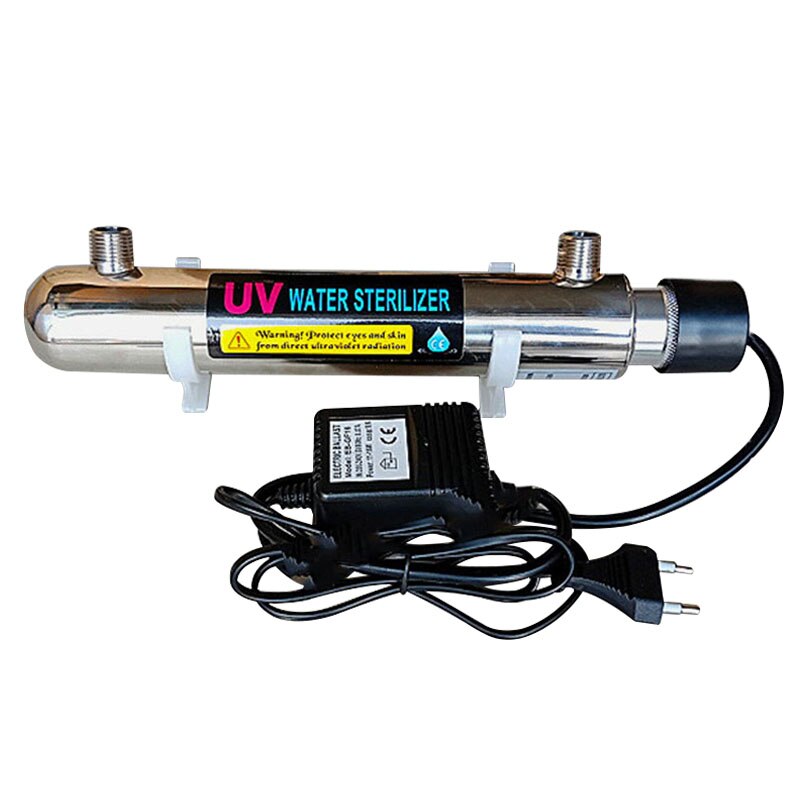 12W UV ultraviolet disinfection lamp straight drink machine sterilizer stainless steel pipe flow type 220V