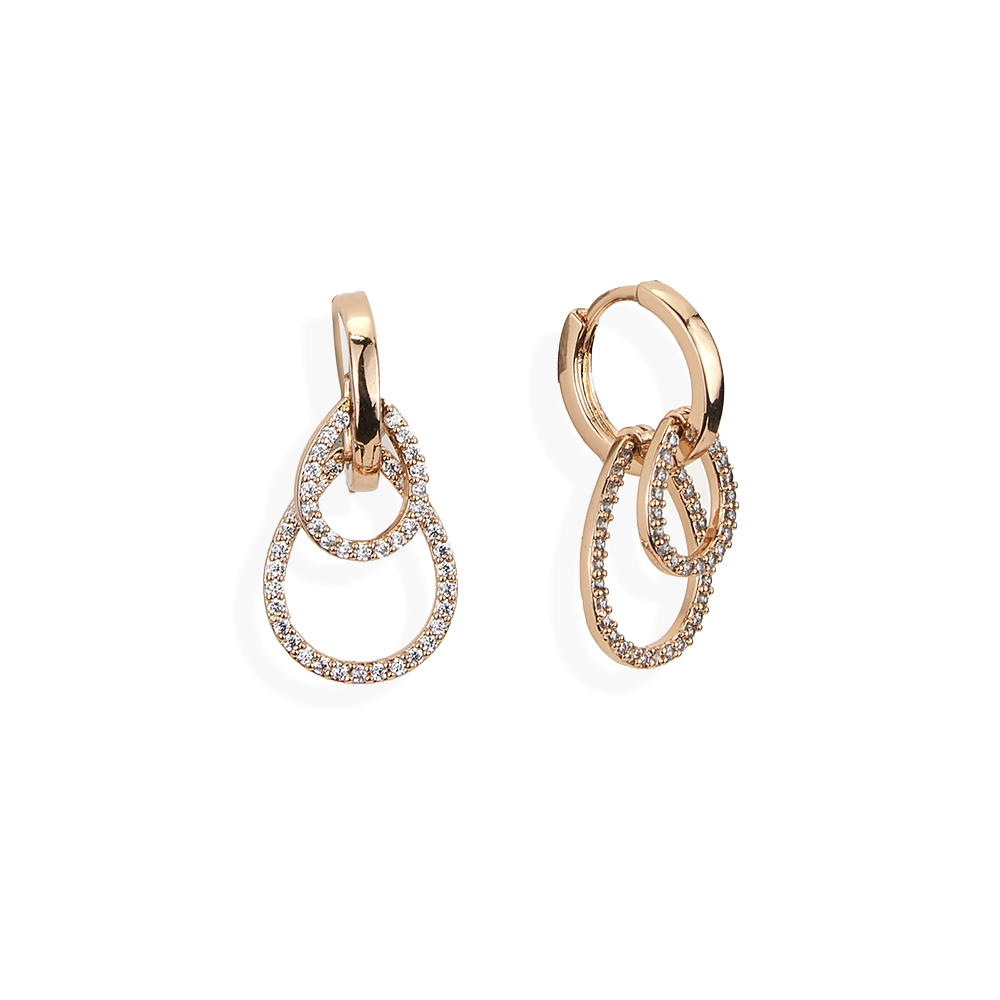 Pendientes colgantes de cristal de circón de para mujer, aretes estéticos de redondos huecos de Color dorado, de joyería: Verde del ejército de Zinc