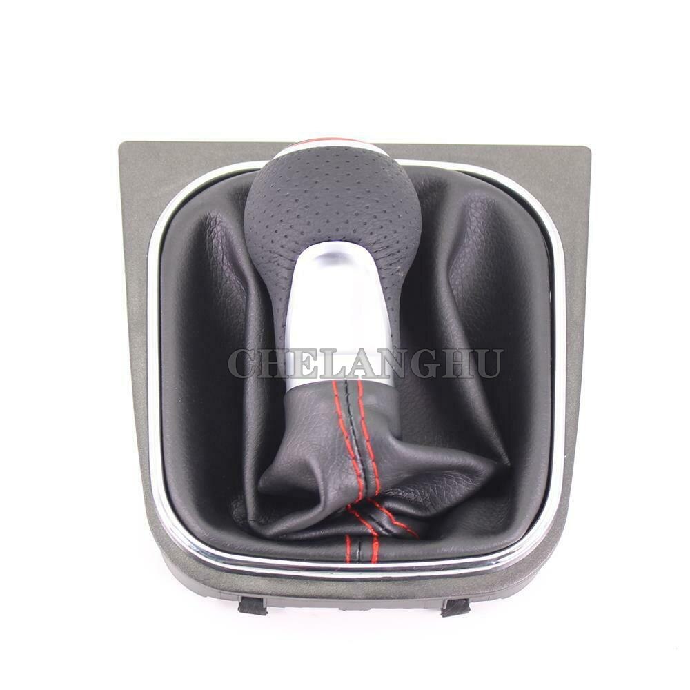 For VW Golf 6 A6 MK6 GTI GTD R20 Car-styling car 5 speed Gear shift knob pu leather Boot