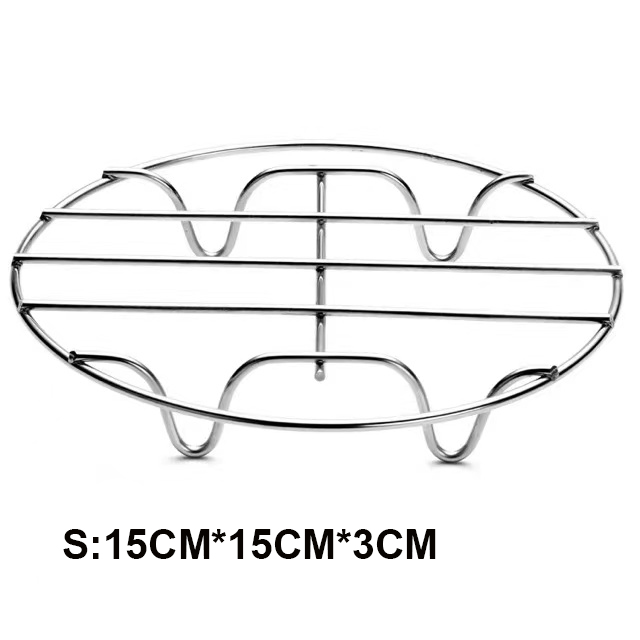 Accesorios reutilizables para freidora de aire, estantes de acero inoxidable para cocinar al vapor, verduras y arroz, utensilios de cocina: Size S 15cm