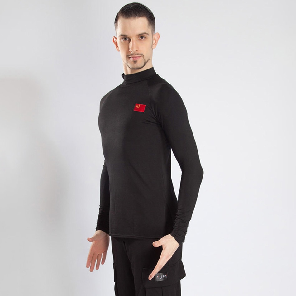 Mann latin dans kjole lang erme latin dans topper for mann ballroom samba tango chacha dans performamnce  by292