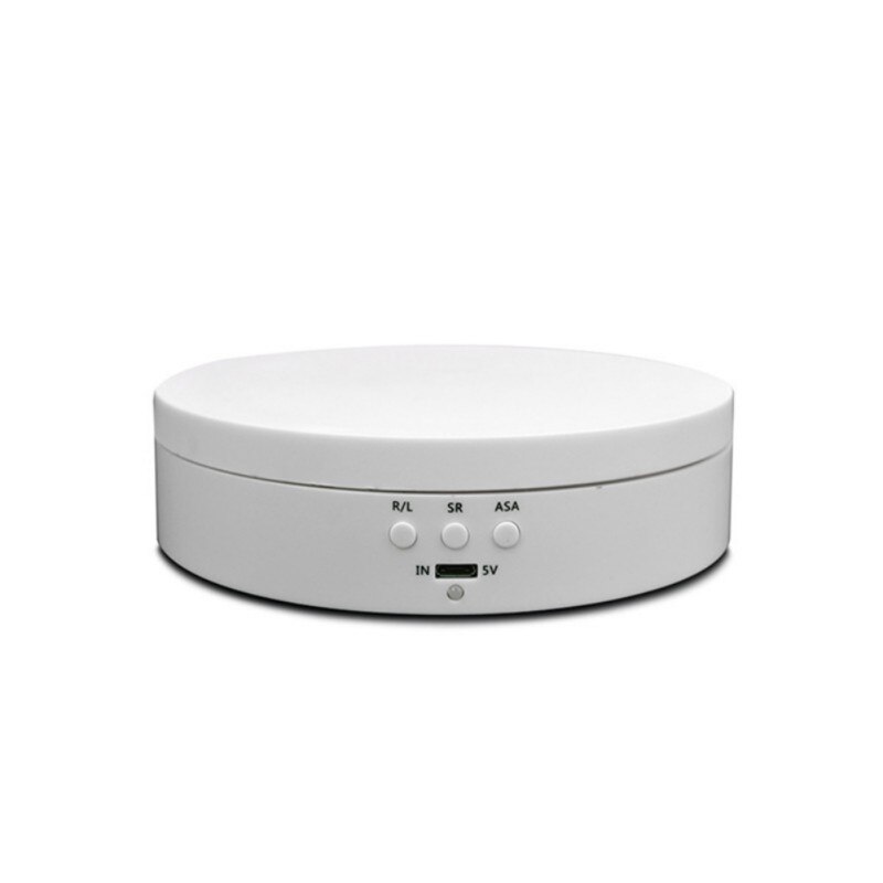 Vit/svart roterande displayställ 360 graders smycken klocka telefon ringhållare display usb justerbar roterande 3 hastighets skivspelare: 2