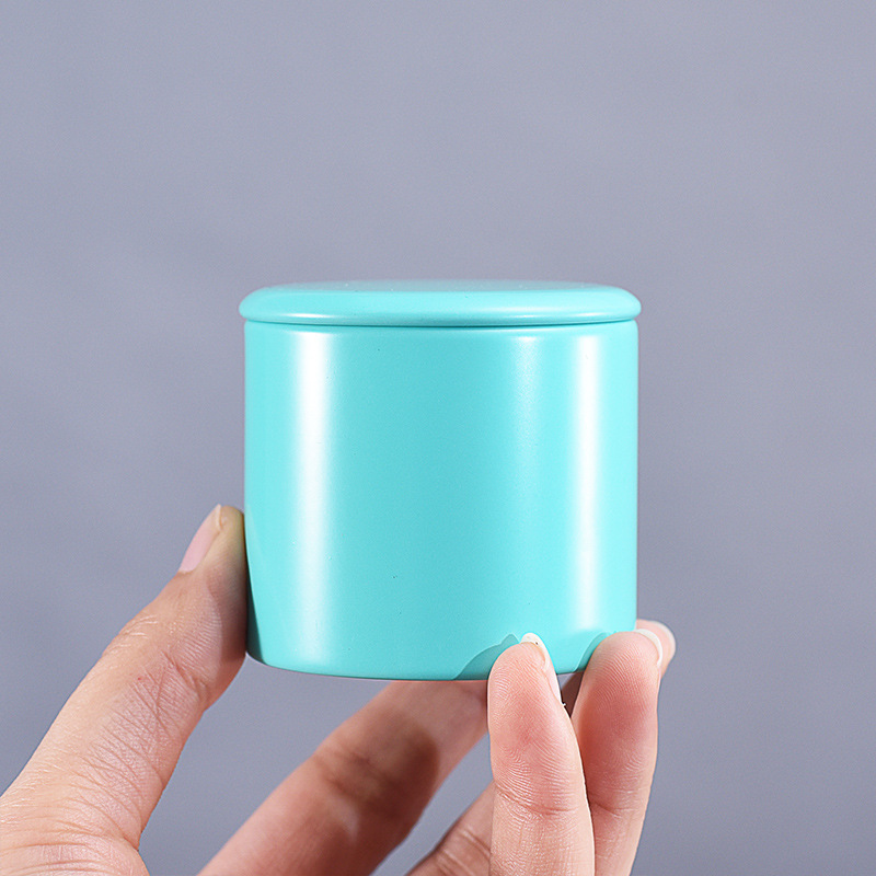 Small Metal Sealed Tea Box Caddy Round Tinplate Portable Travel Universal Tea Container Tea Coffee Spices Sugar Storage Jars: Style 4