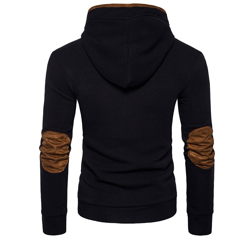 Quente 2021 inverno ao ar livre antumn com capuz jaqueta botão dos homens cor correspondência cardigan engrossar velo jogging masculino hoodies camisola