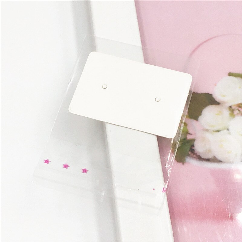 200Pcs 2.5x3.5cm Paper Earring Packaging Cards Multi-style Ear Studs Packaging Card Jewelry Display Card With OPP Bags: White3