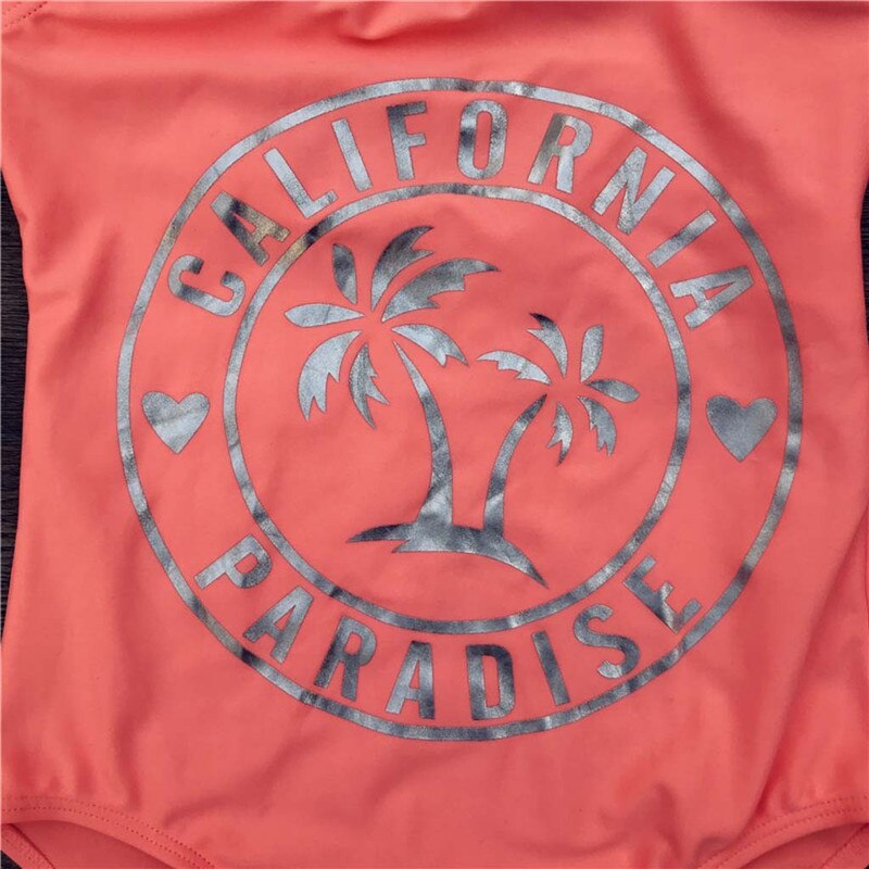 Kinderen Meisje Badpak Zomer Strand Bomen Print Stijl Meisjes Badmode Voor Kids Mouwloze Bikini Beachwear Badpak