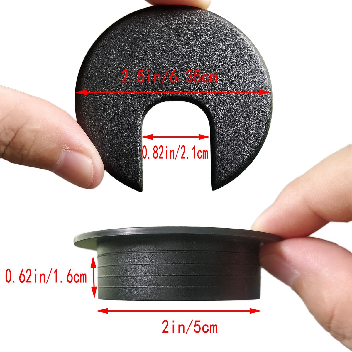 Cubierta de agujero de Cable ABS de , Pasacables de escritorio, cubiertas de orificio, ojales de plástico, tapa de mesa para organizador de cables: B
