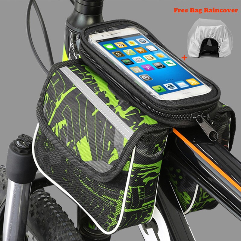 Fiets Tassen Fietsen Waterdichte Touch Screen Frame Voor Tube Opslag Mountainbike Tas Voor Mobiele Telefoon Tas