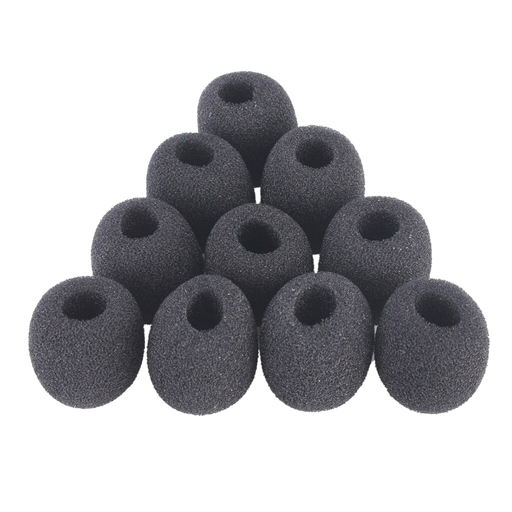 10 Stuks Zwart Kleine Condensator Microfoon Mic Foam Covers Voorruit